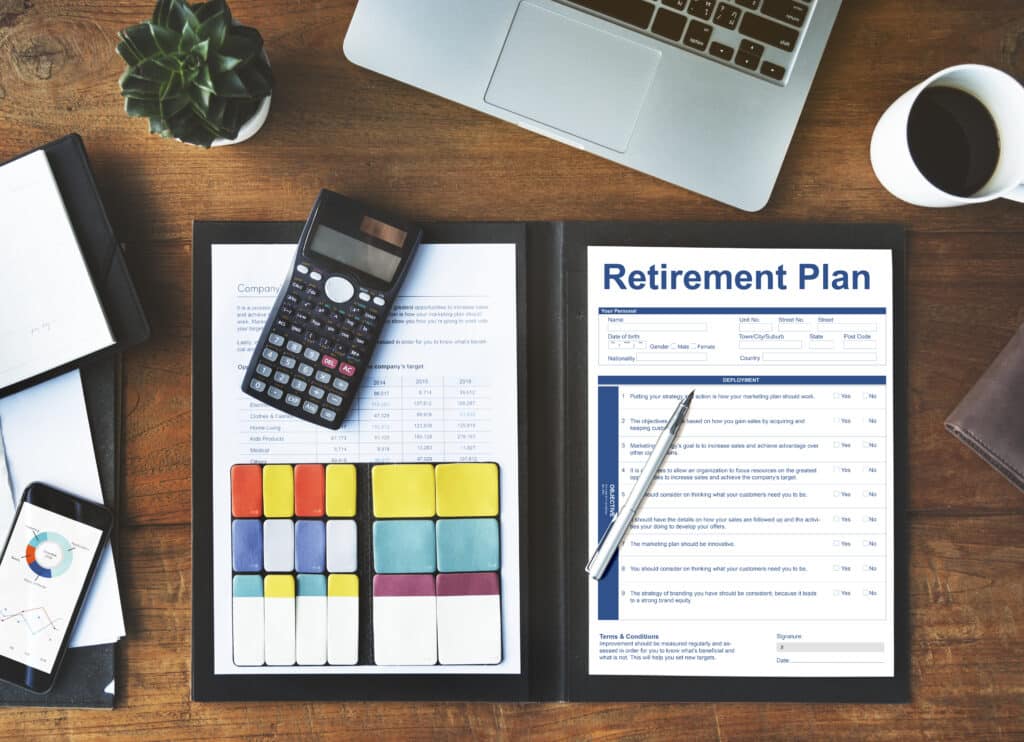 retirement plan financial investment application form concept